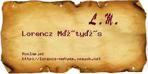 Lorencz Mátyás névjegykártya
